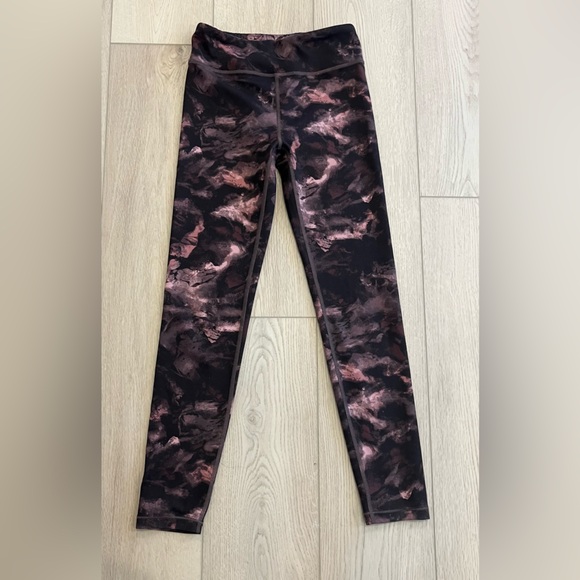 Athleta Girl High Rise Printed Chit Chat Tight Legging Pink Black SZ 14 - Picture 2 of 8